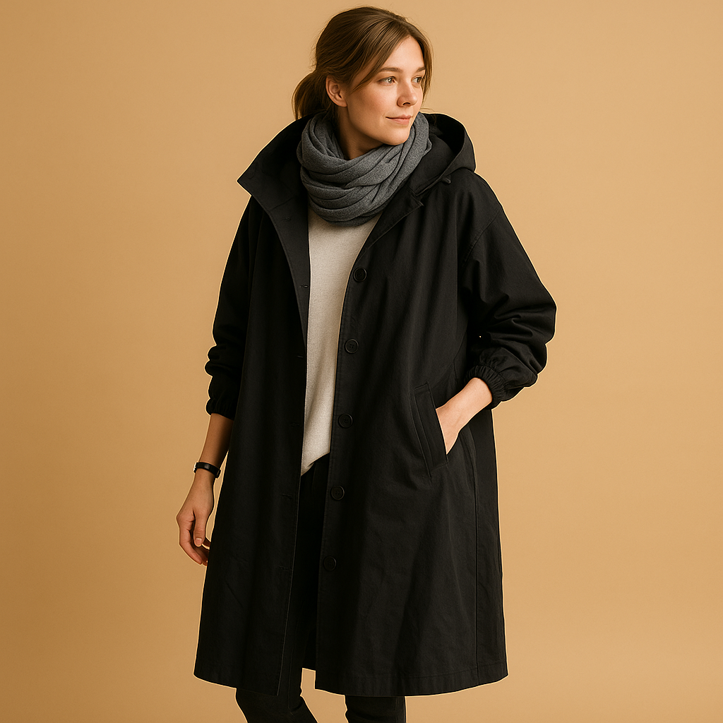 Women’s Long Rain Coat – Full-Length Water-Resistant Outer Layer