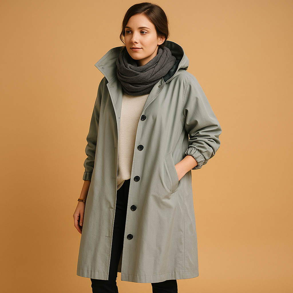 Women’s Long Rain Coat – Full-Length Water-Resistant Outer Layer