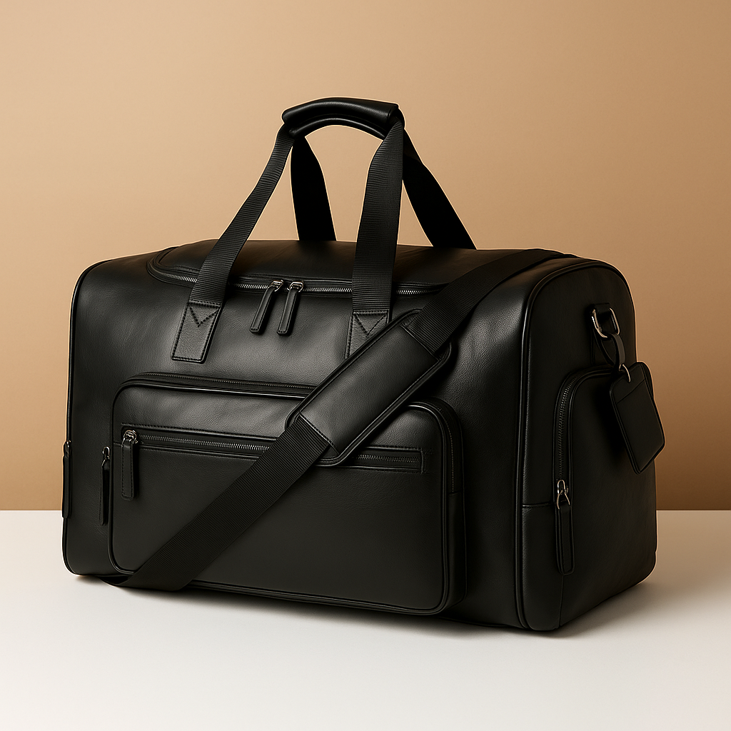 Men’s Leather Travel Duffle Bag with Compartments – Organized Everyday Carry