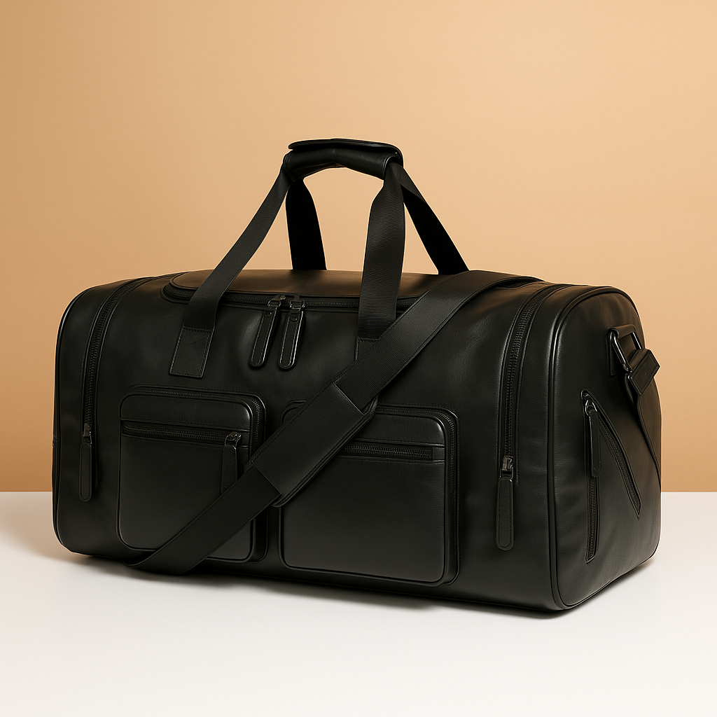 Men’s Leather Travel Duffle Bag with Compartments – Organized Everyday Carry