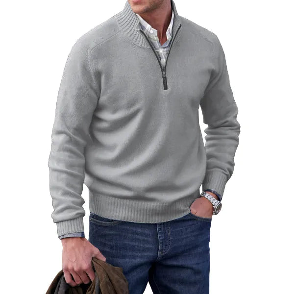 Men’s Half-Zip Knit Sweater – Soft Textured Everyday Layer