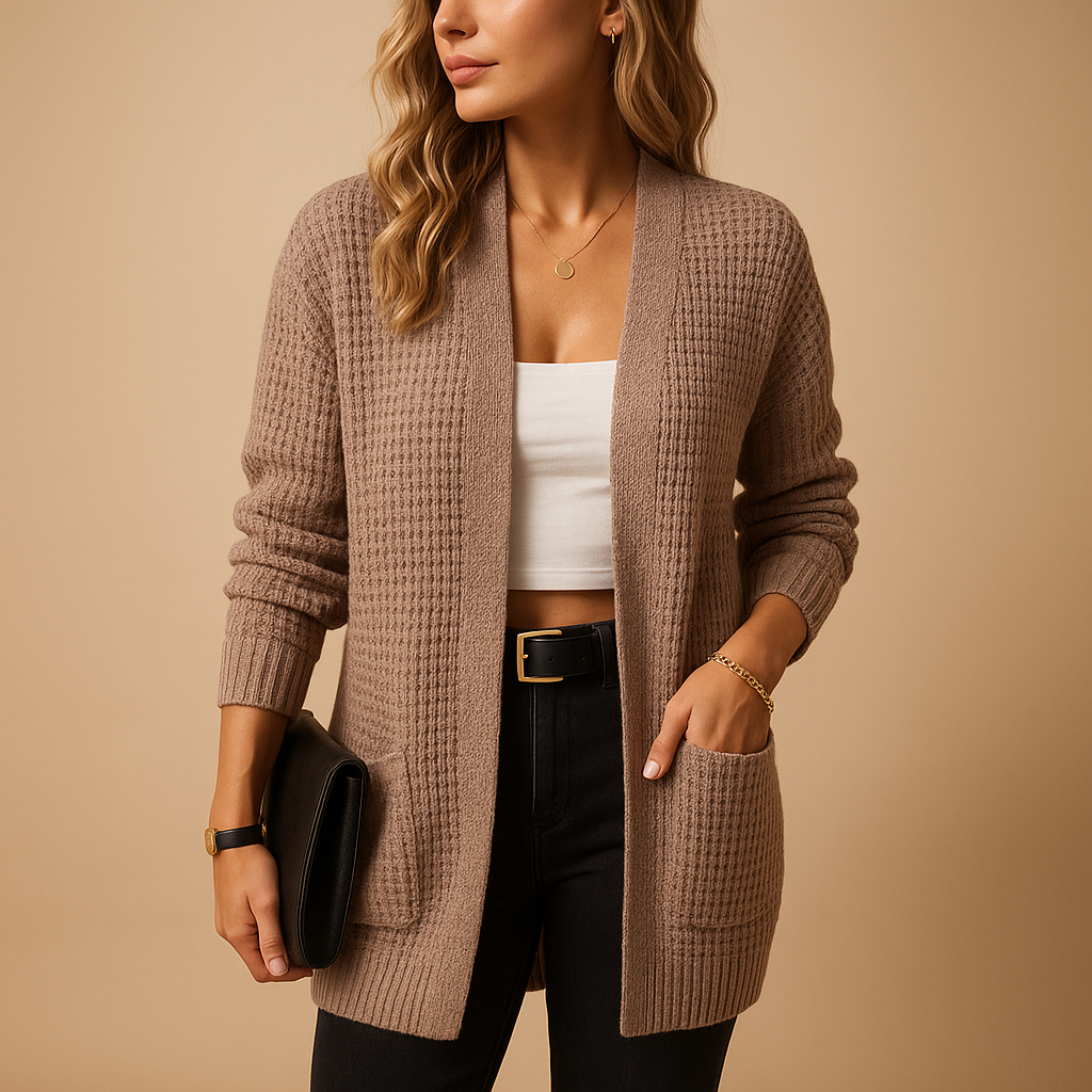 Women’s Long V-Neck Cardigan – Relaxed Everyday Layer