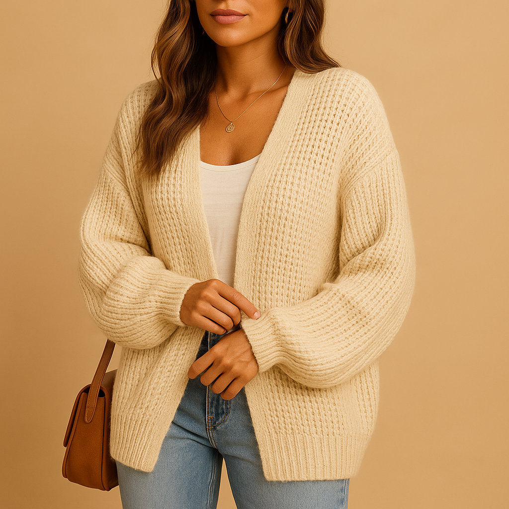 Women’s Knitted Open Cardigan – Relaxed Fit Everyday Layer