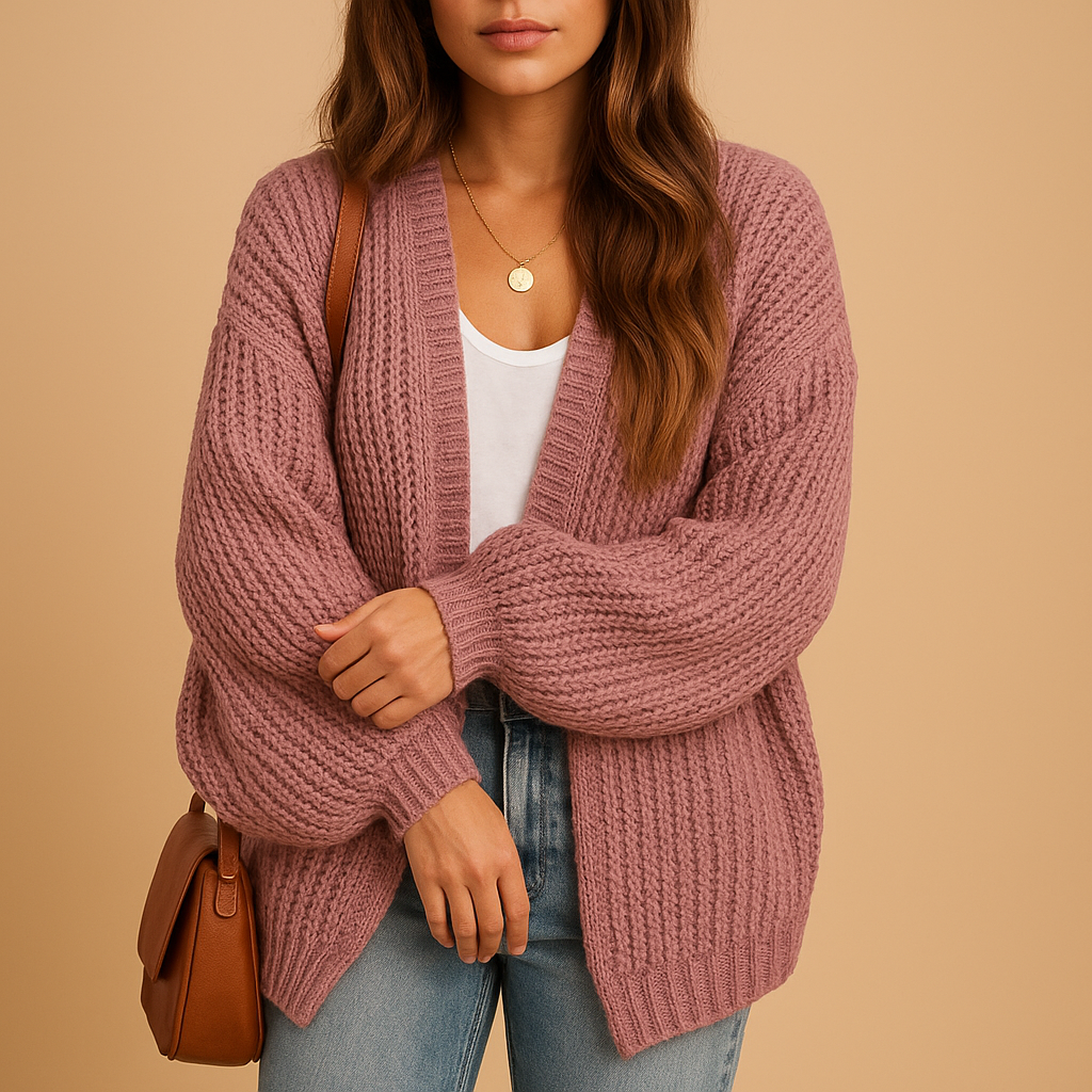 Women’s Knitted Open Cardigan – Relaxed Fit Everyday Layer