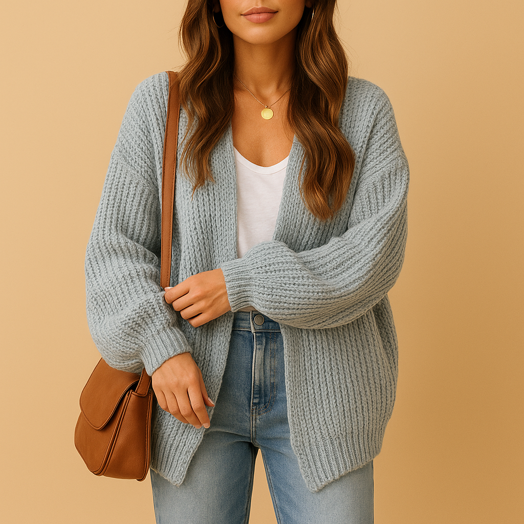 Women’s Knitted Open Cardigan – Relaxed Fit Everyday Layer