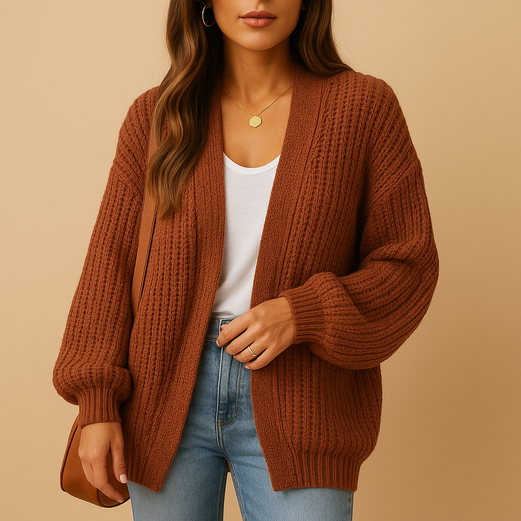 Women’s Knitted Open Cardigan – Relaxed Fit Everyday Layer