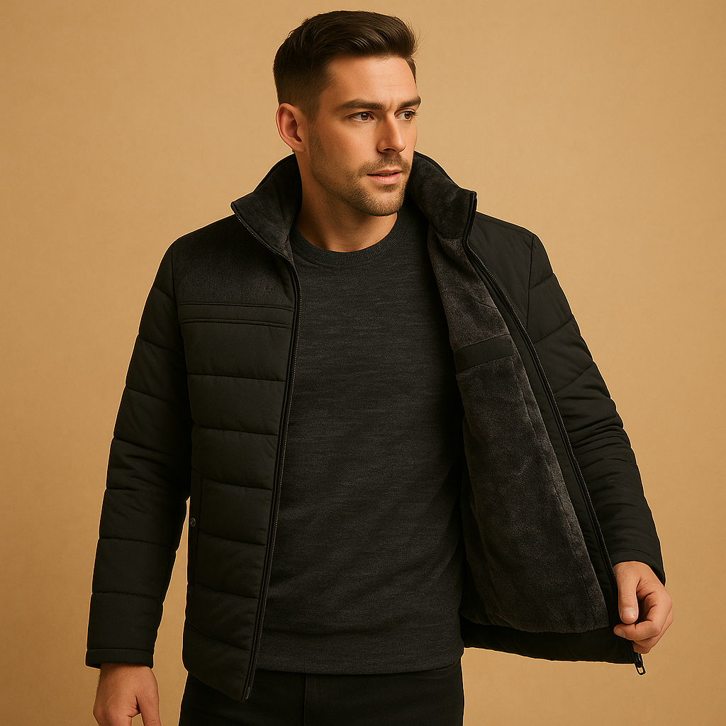 Men’s Fleece Zip Jacket – Lightweight Everyday Layer with High Collar