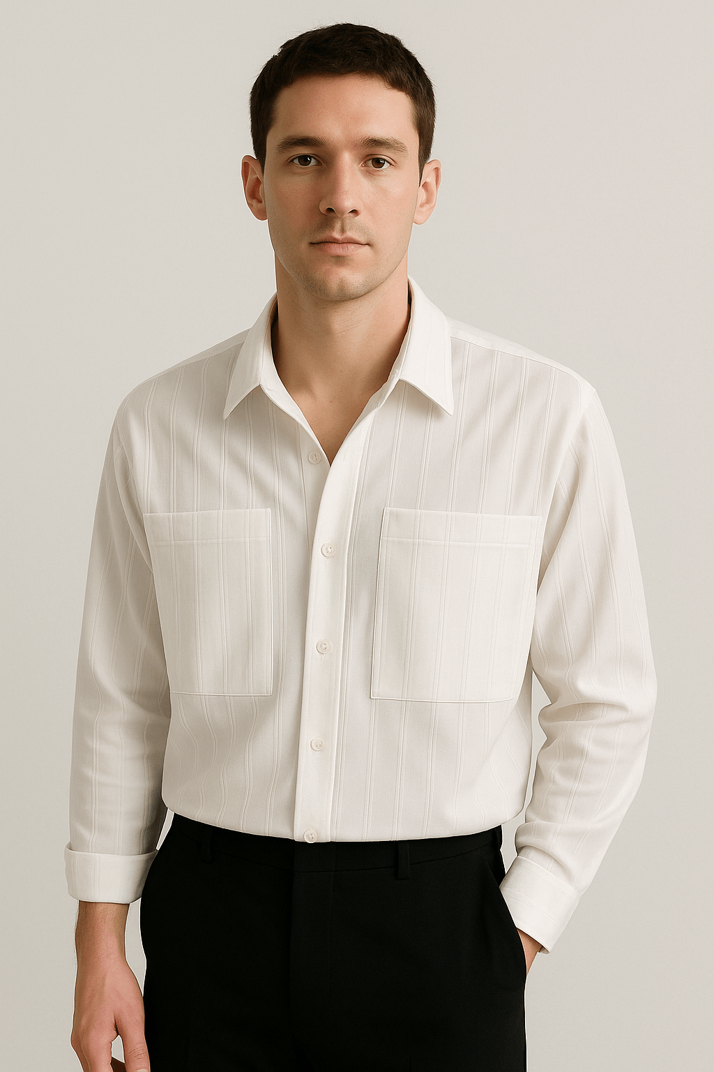Men’s Striped Long Sleeve Shirt – Relaxed Fit Everyday Style