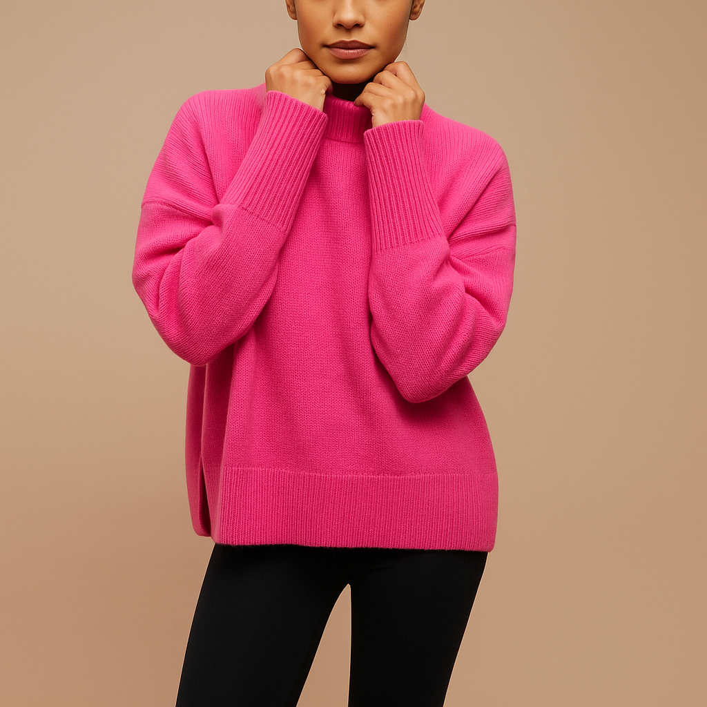 Women’s Oversized Turtleneck Sweater – Relaxed Everyday Layer