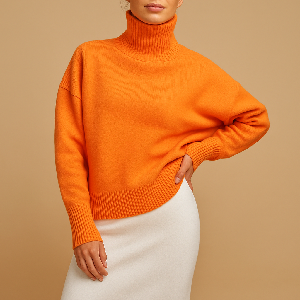 Women’s Oversized Turtleneck Sweater – Relaxed Everyday Layer