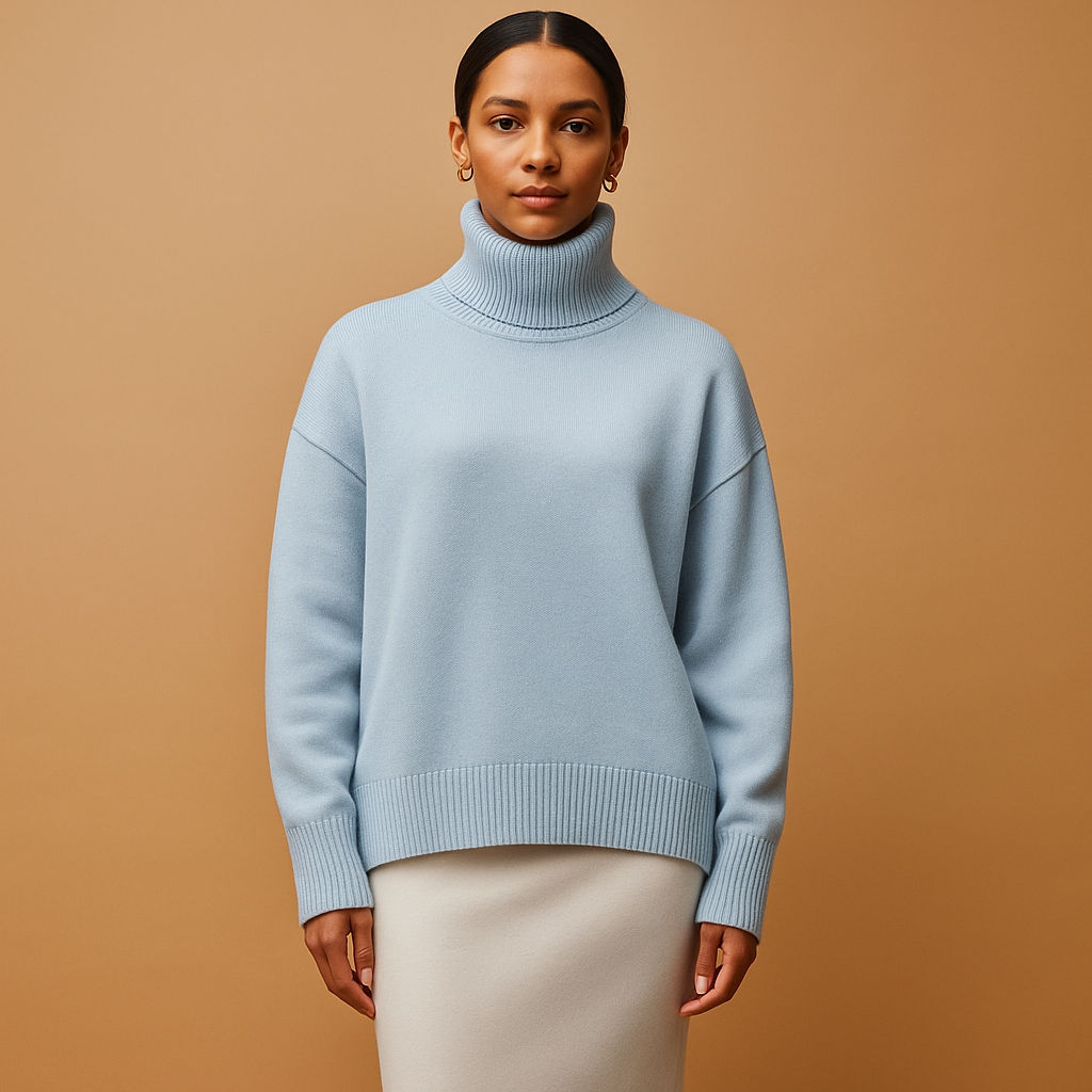 Women’s Oversized Turtleneck Sweater – Relaxed Everyday Layer