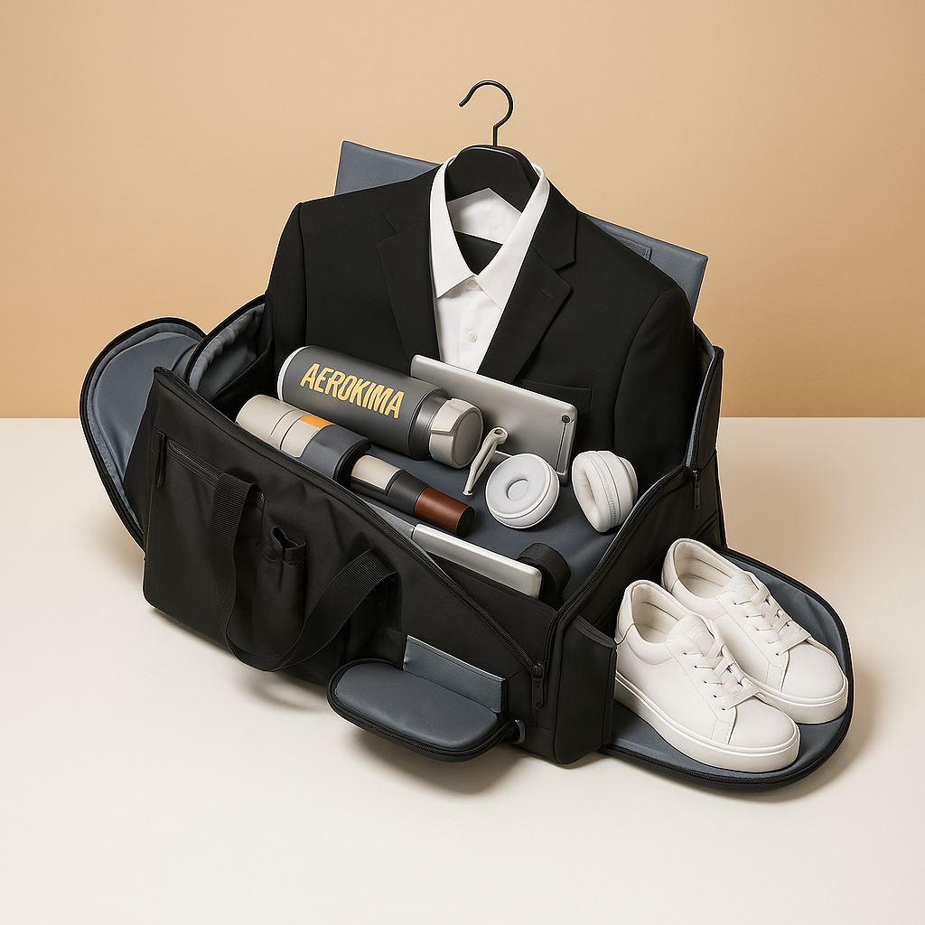 Men’s Oxford Garment Duffle Bag with Shoe Compartment – Organized Travel Carry