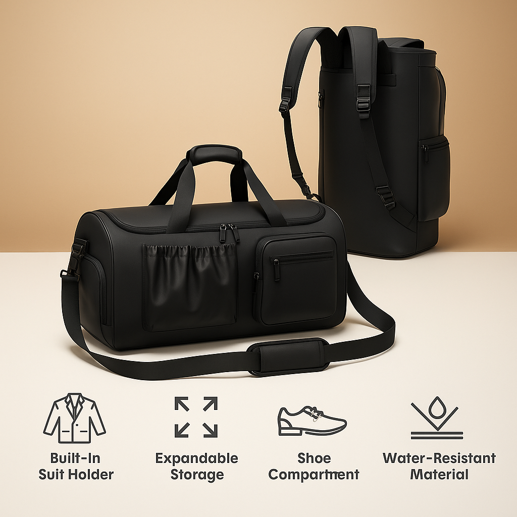 Men’s Oxford Garment Duffle Bag with Shoe Compartment – Organized Travel Carry
