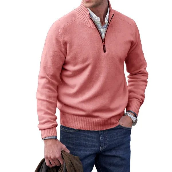 Men’s Half-Zip Knit Sweater – Soft Textured Everyday Layer