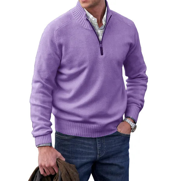 Men’s Half-Zip Knit Sweater – Soft Textured Everyday Layer