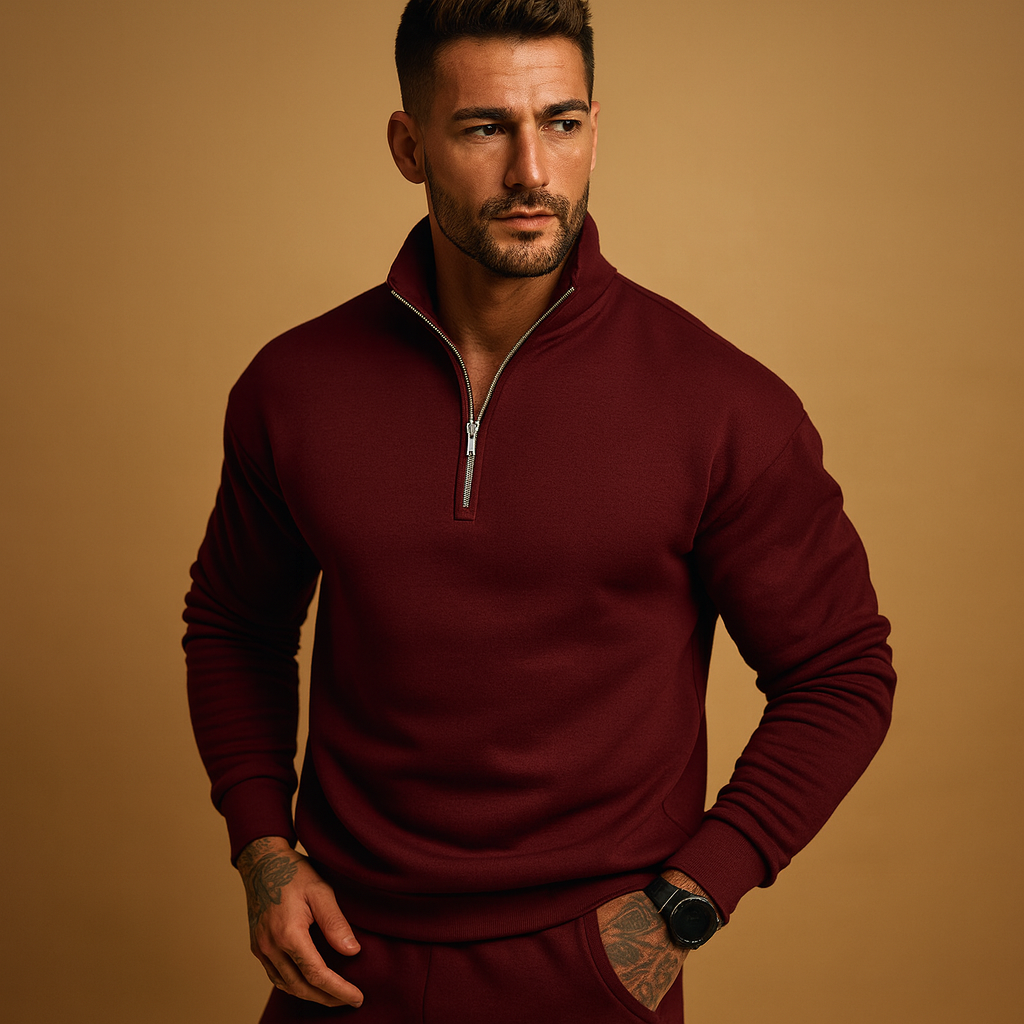 Men’s Half Zip Jumper – Knitted Pullover for Cooler Days