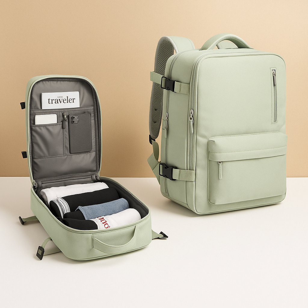 Women’s Travel Backpack – Organized Carry-On Packing Design
