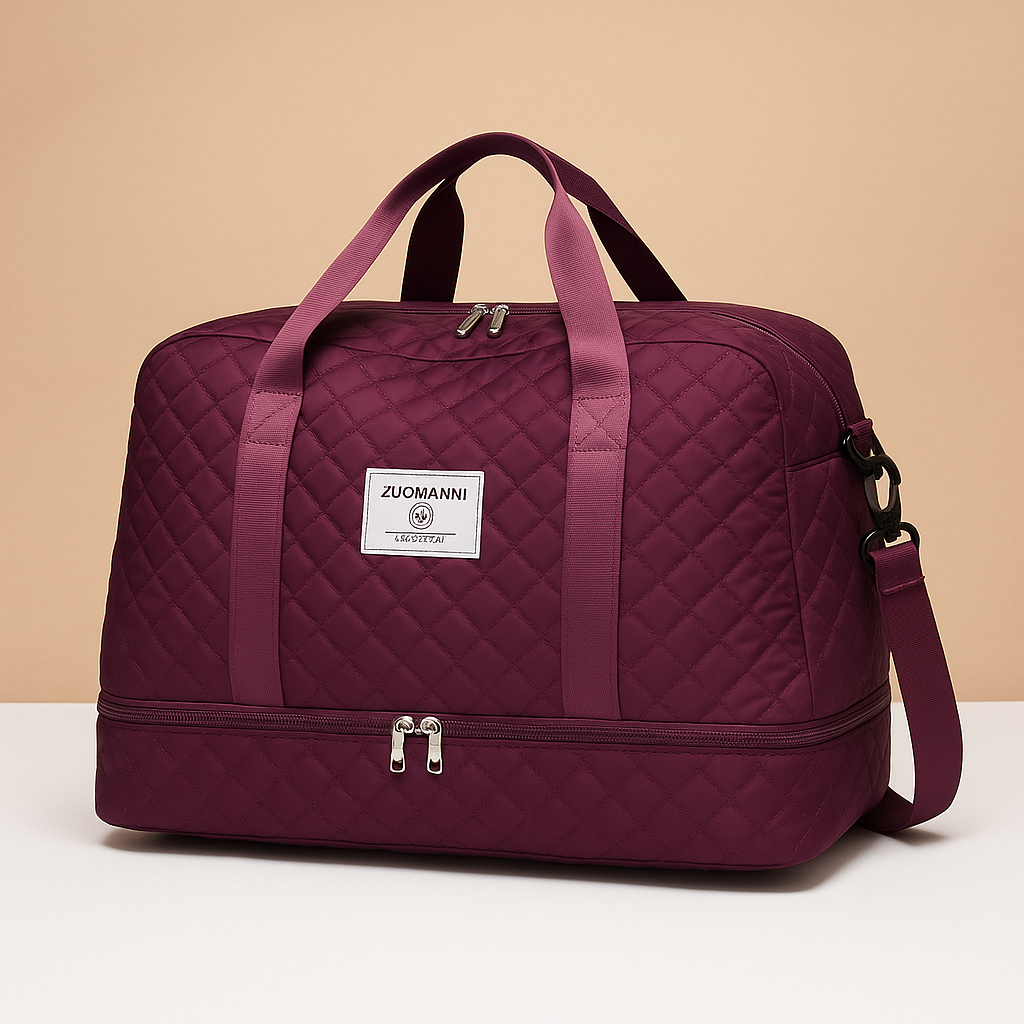 Women’s Weekender Duffle Bag with Shoe Compartment – Organized Travel Carry