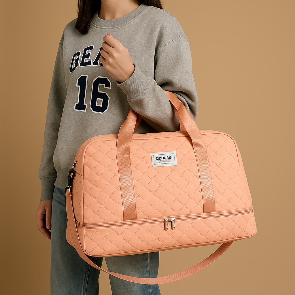 Women’s Weekender Duffle Bag with Shoe Compartment – Organized Travel Carry