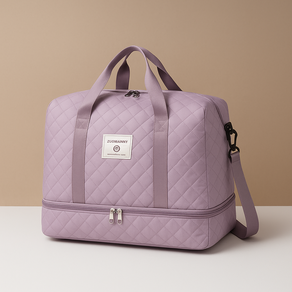 Women’s Weekender Duffle Bag with Shoe Compartment – Organized Travel Carry