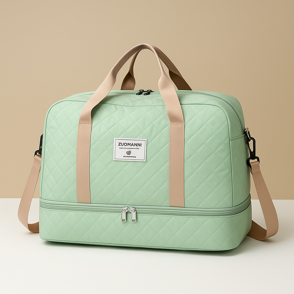 Women’s Weekender Duffle Bag with Shoe Compartment – Organized Travel Carry