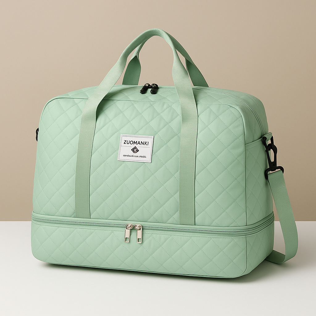 Women’s Weekender Duffle Bag with Shoe Compartment – Organized Travel Carry