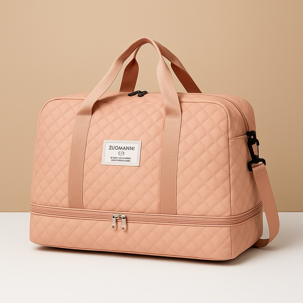 Women’s Weekender Duffle Bag with Shoe Compartment – Organized Travel Carry