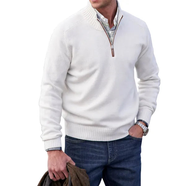 Men’s Half-Zip Knit Sweater – Soft Textured Everyday Layer